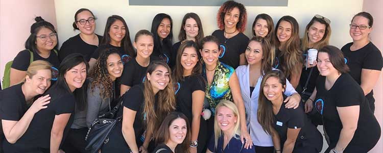 Makana Esthetics Wellness Academy students and instructors gathered together, representing community, hands-on esthetics training, and professional wellness education
