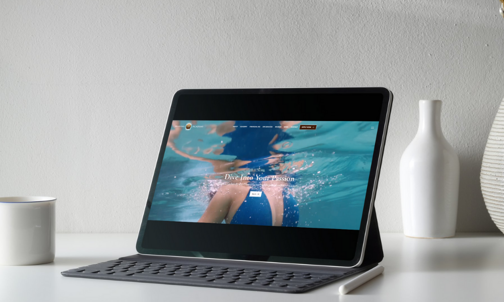 Makana Esthetics Wellness Academy website displayed on tablet, showcasing the new homepage design for esthetics education and holistic training in Honolulu