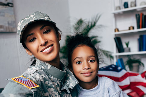 Makana Esthetics Wellness Academy supporting military families, featuring a service member and child representing education access, career pathways, and student support for military-connected learners